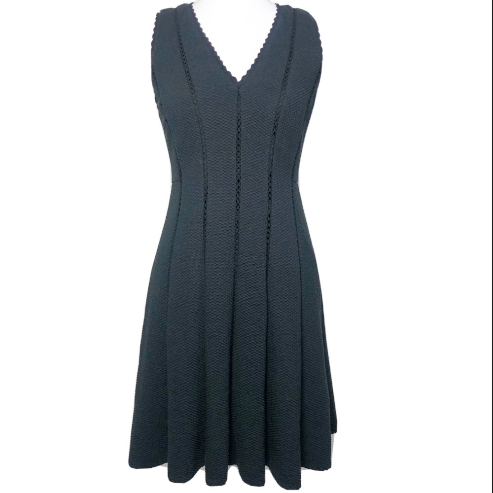 Rebecca Taylor VNeck Little Black Dress Fit Flare